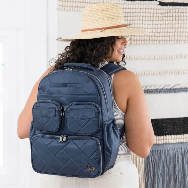 Blue shop lug backpack