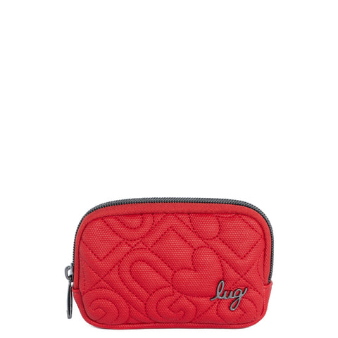 Deep cheapest Red and aquamarine wallet with zipp