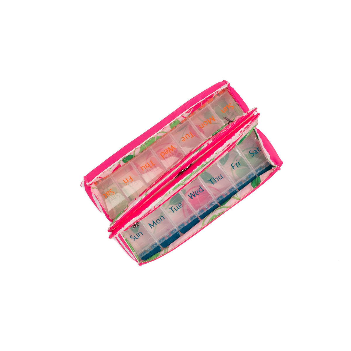 Lug Pill Organizer Case with Zip Pocket - ChooChoo XL ,Whimsy Copper