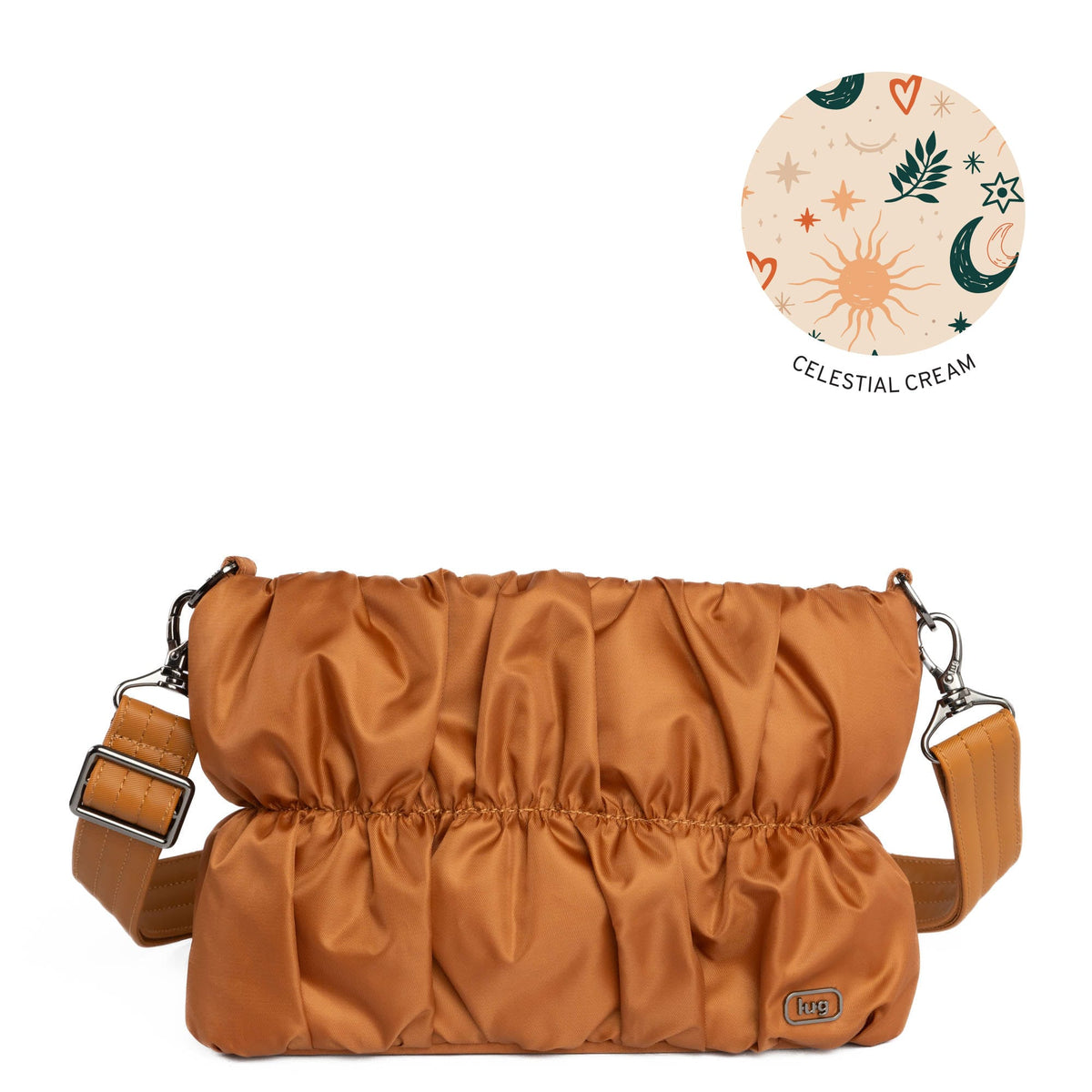 Flounce Ruched Crossbody Bag