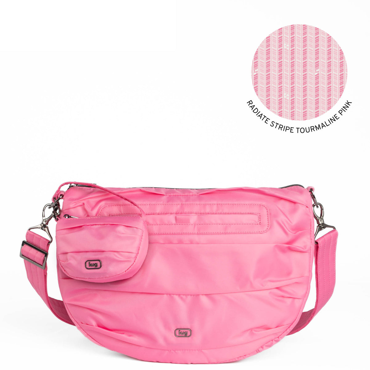 Scuffle Pleated Crossbody Bag with Disco Pouch