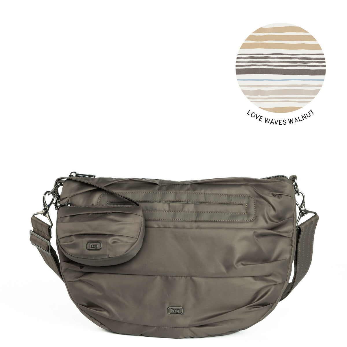 Scuffle Pleated Crossbody Bag with Disco Pouch