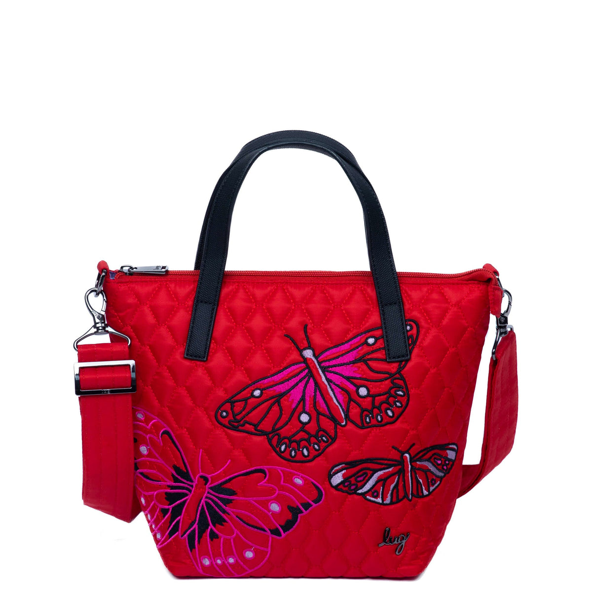 Red Small Butterfly Pouch Satin Bag