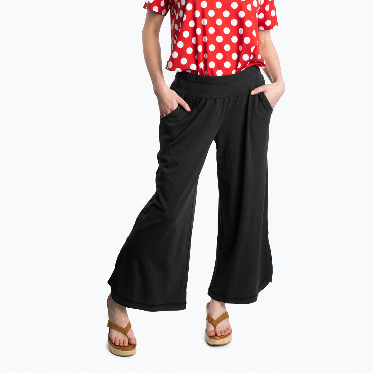 Wiffle Cotton Jersey Cropped Pant