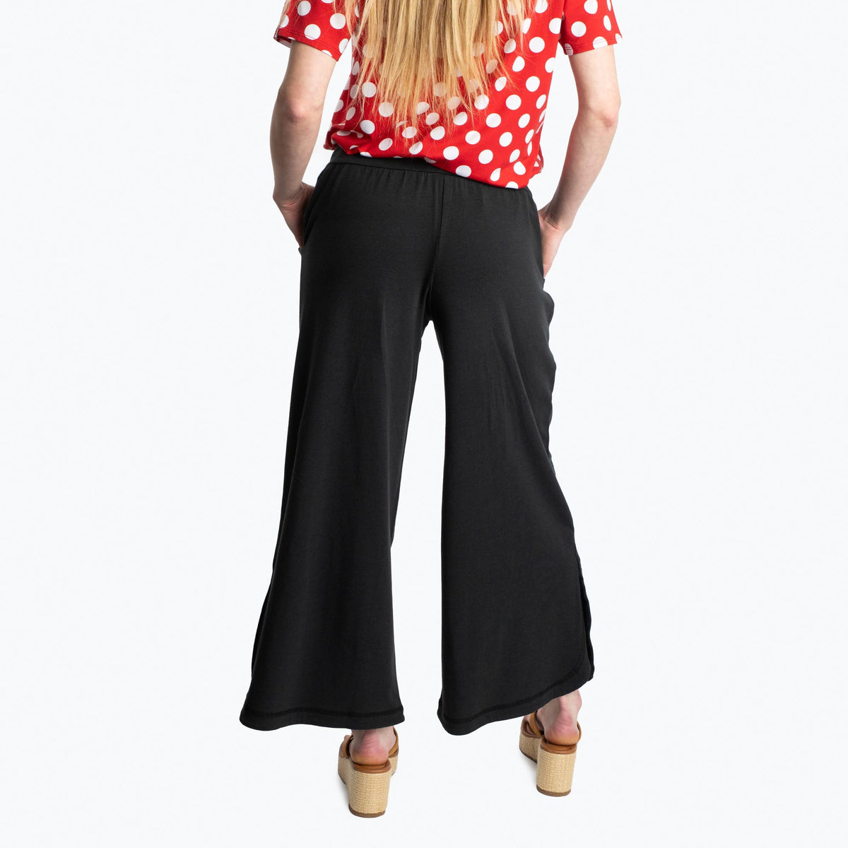 Wiffle Cotton Jersey Cropped Pant