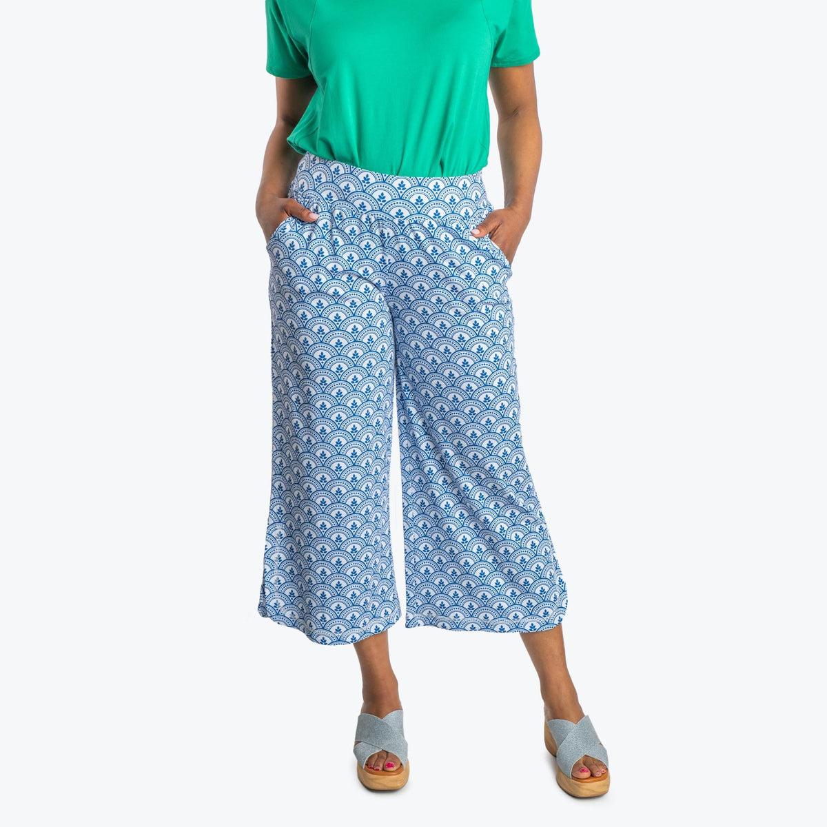 Wiffle Cotton Jersey Cropped Pant