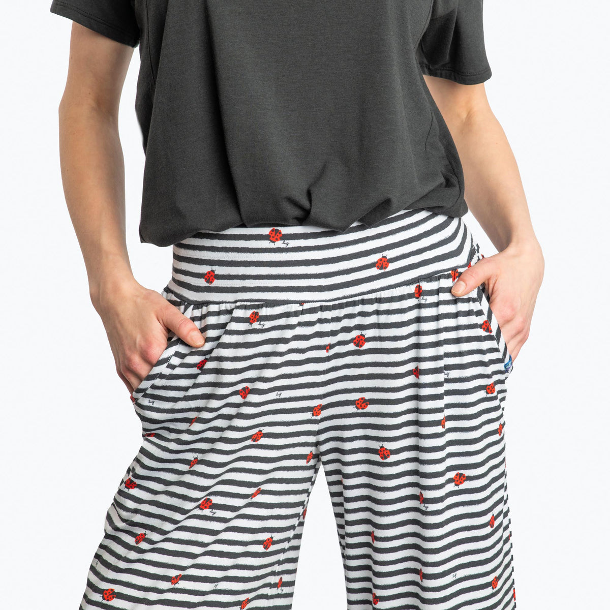 Wiffle Cotton Jersey Cropped Pant