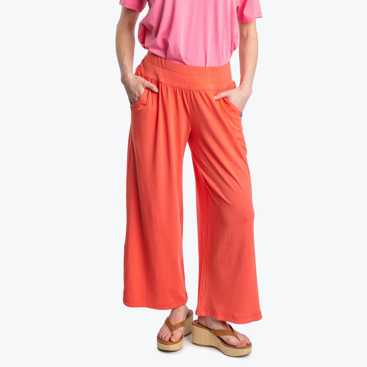 Wiffle Cotton Jersey Cropped Pant