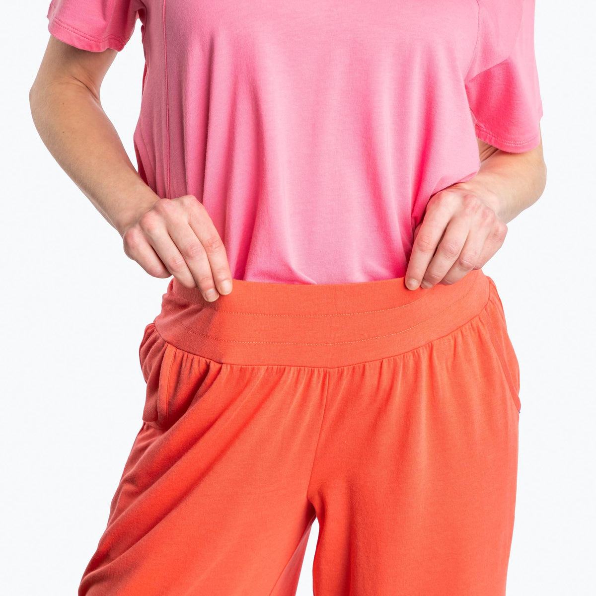 Wiffle Cotton Jersey Cropped Pant