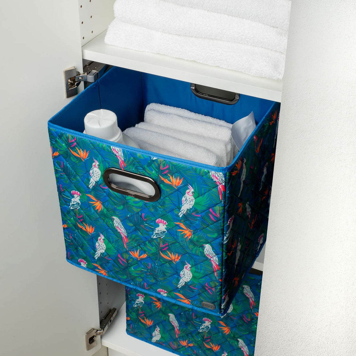 Household Essentials 2pc 12 x 13 Fabric Storage Bin Set Aqua