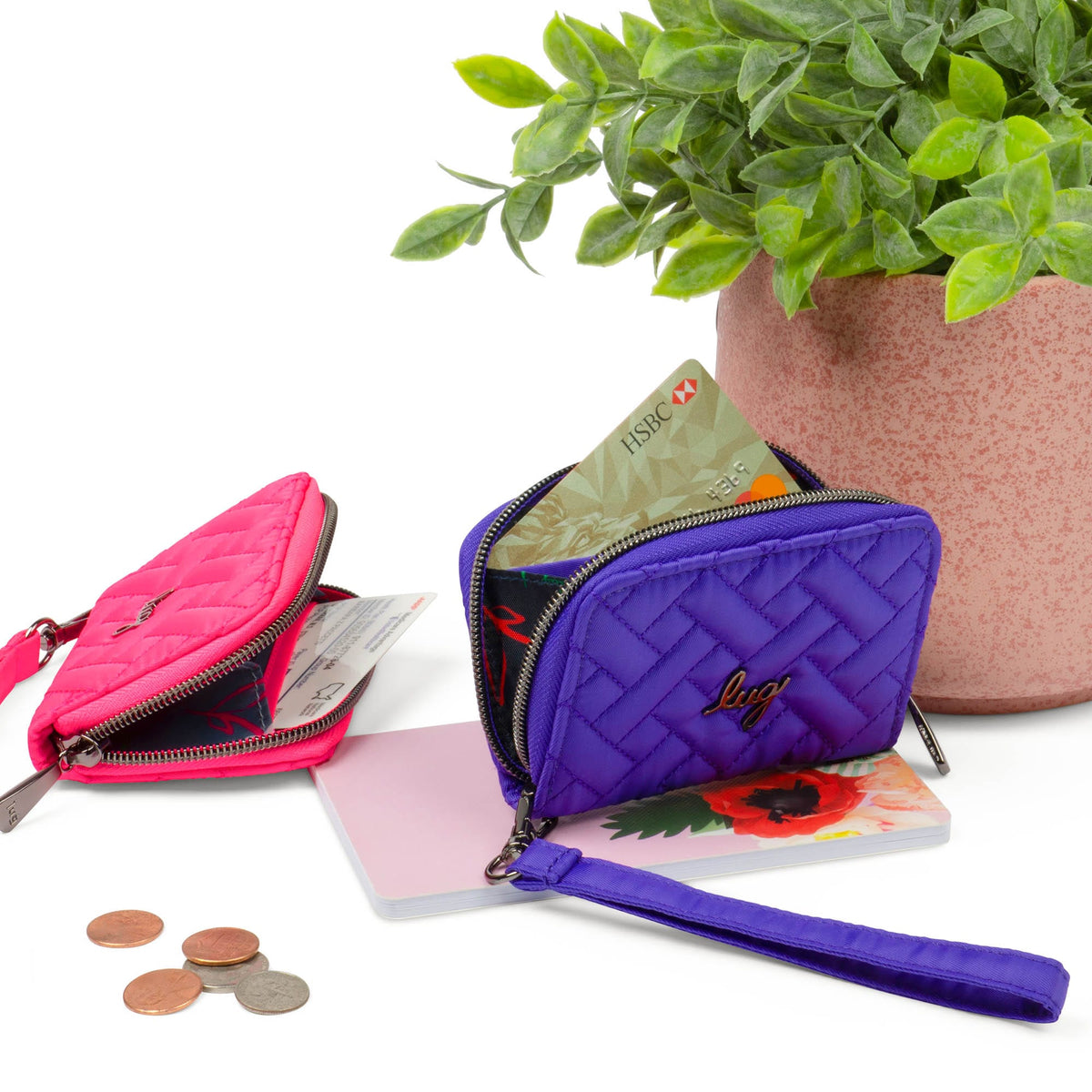  Lug - Chipper Wristlet RFID Wallet Bag - Coral : Clothing,  Shoes & Jewelry
