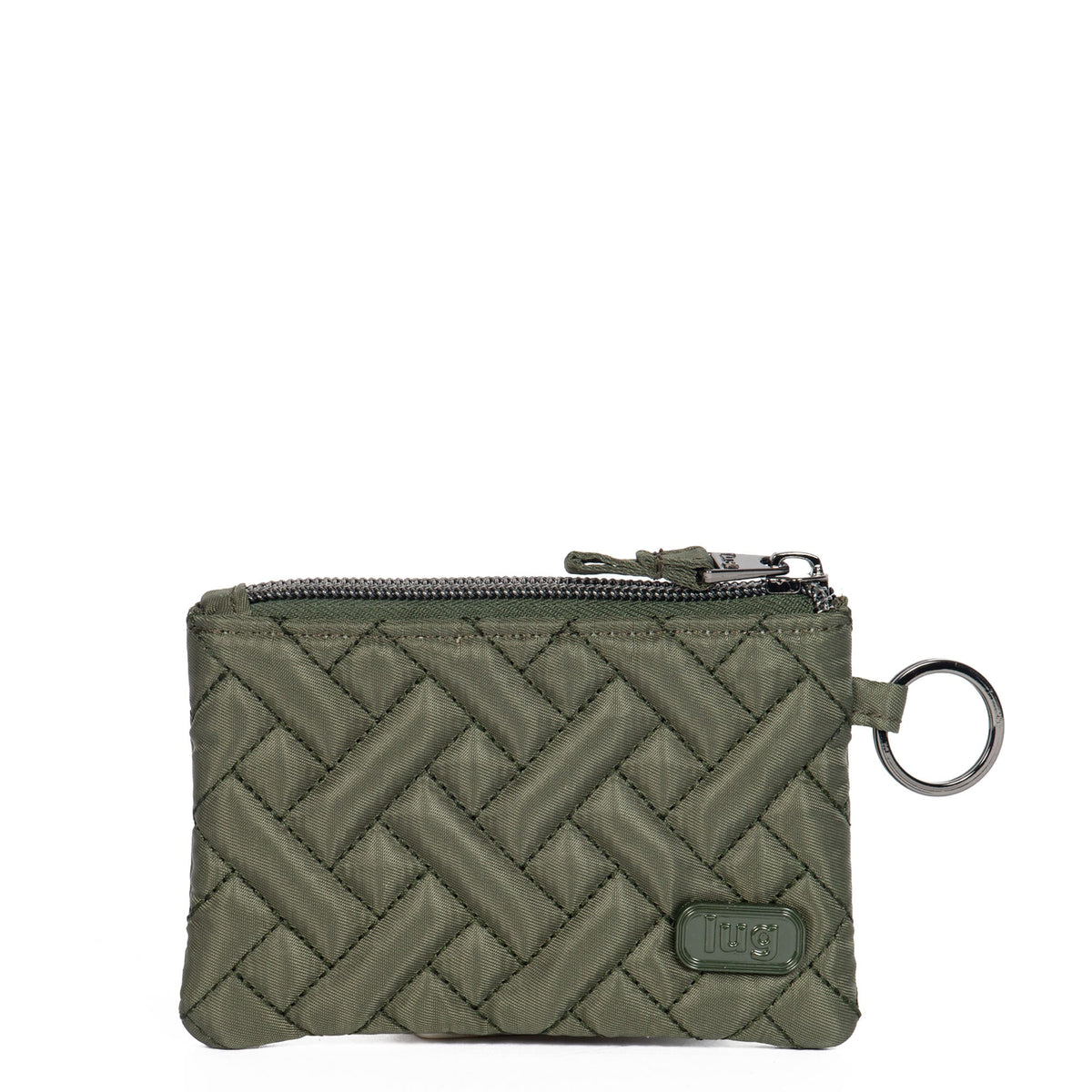 Check Coin Case with Strap in Olive Green - Women | Burberry® Official