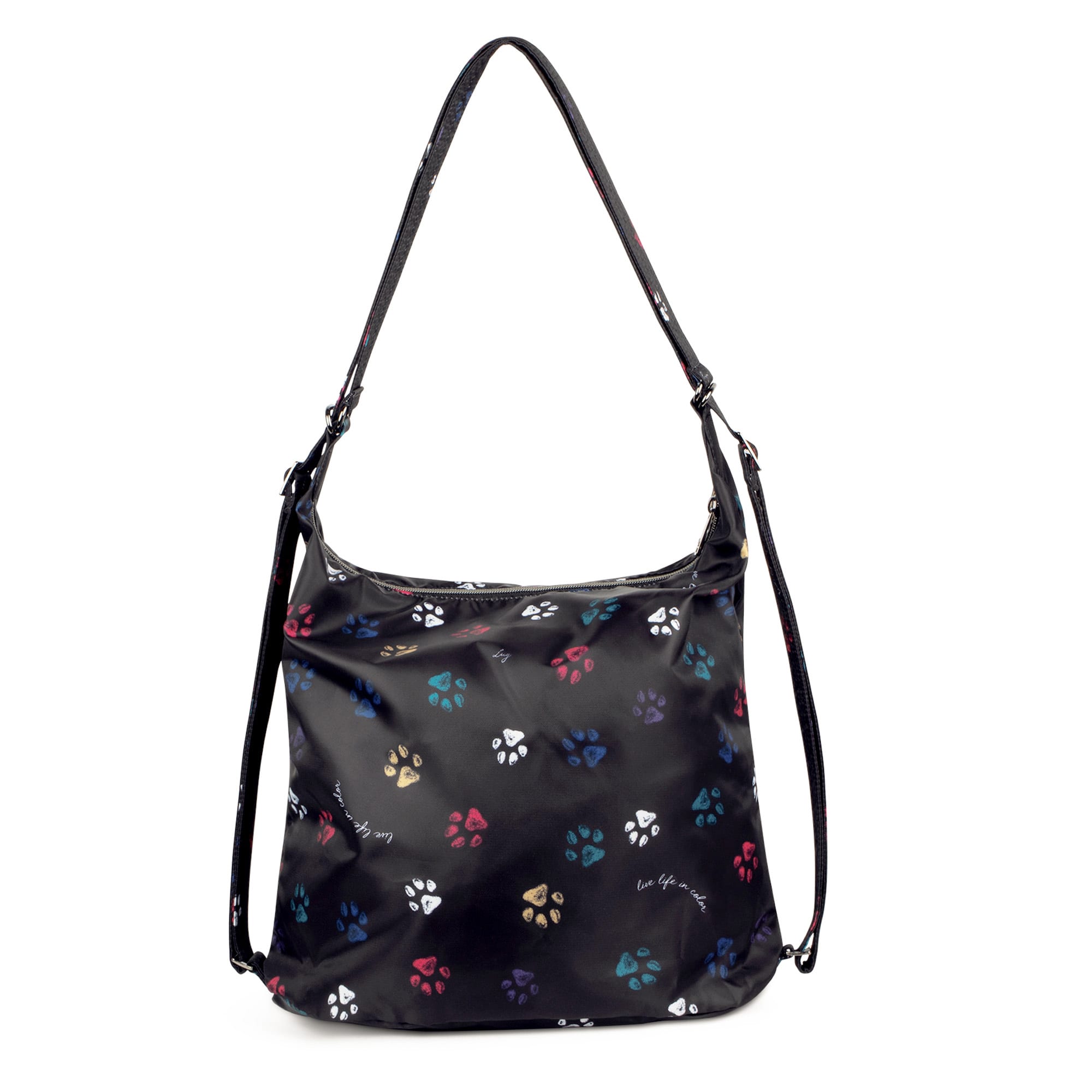 Zipliner hot VL Convertible Hobo Bag in BLACK/BLACK